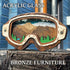 Rustic layered wooden ski goggles with Sugar Bowl Resort trail map design